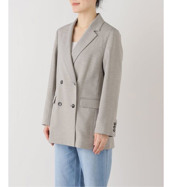 SLOBE IENA「《WEB限定/セットアップ対応可/追加3》ウォッシャブルツイルダブルジャケット」|テーラードジャケット|