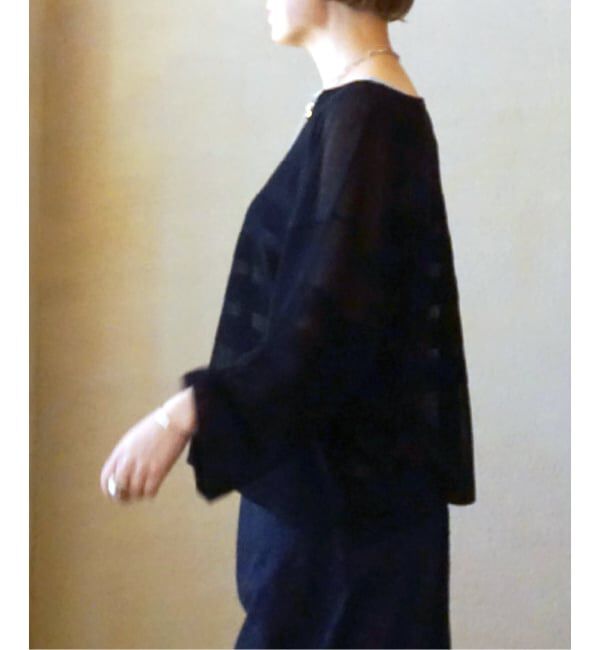 journal standard luxe「シアーボーダー ボートネックプルオーバー」|ニット・セーター|