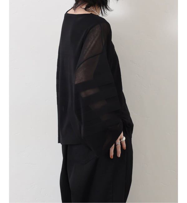 journal standard luxe「シアーボーダー ボートネックプルオーバー」|ニット・セーター|