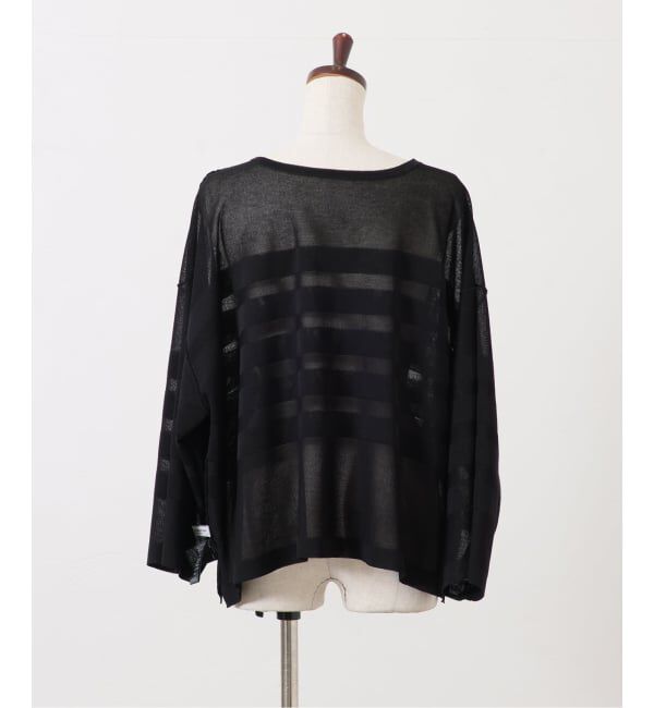 journal standard luxe「シアーボーダー ボートネックプルオーバー」|ニット・セーター|