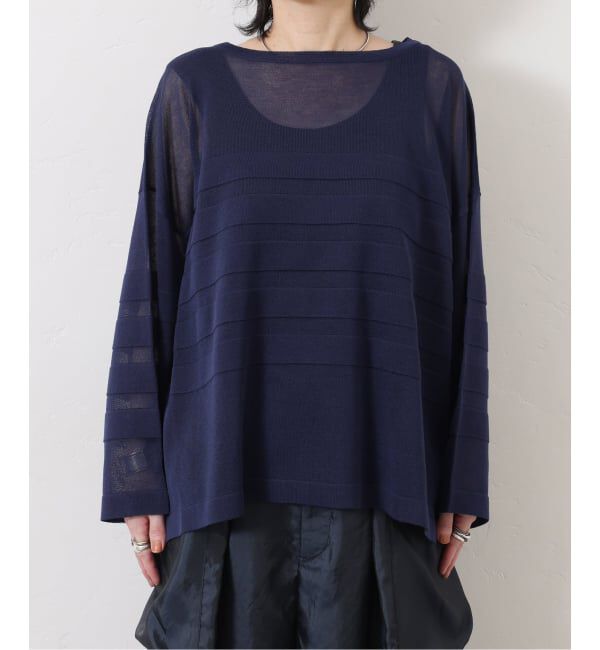 journal standard luxe「シアーボーダー ボートネックプルオーバー」|ニット・セーター|