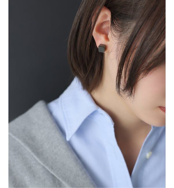 Lilas by Spick&Span「ラウンド*キューブカラーストーンピアス K10（両耳）」|ピアス|