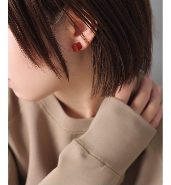 Lilas by Spick&Span「ラウンド*キューブカラーストーンピアス K10（両耳）」|ピアス|