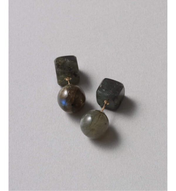 Lilas by Spick&Span「ラウンド*キューブカラーストーンピアス K10（両耳）」|ピアス|