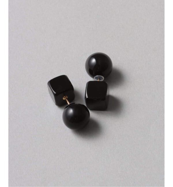 Lilas by Spick&Span「ラウンド*キューブカラーストーンピアス K10（両耳）」|ピアス|