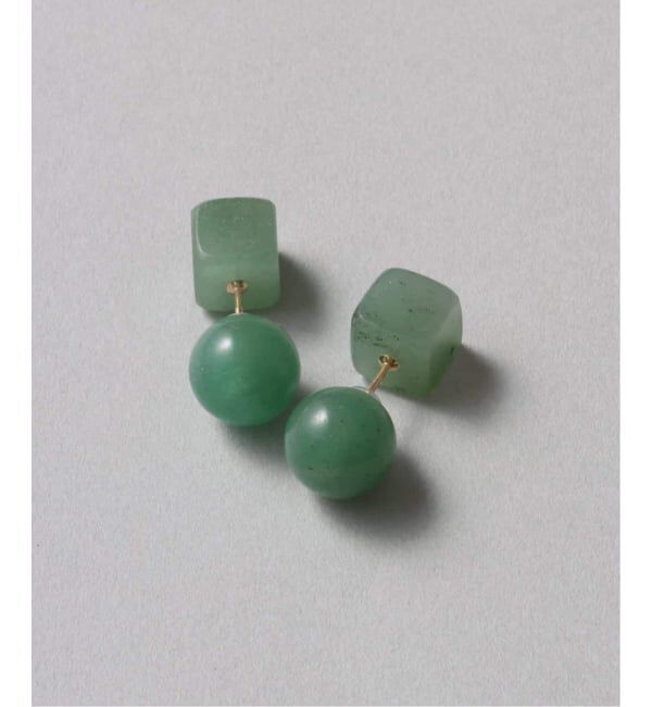 Lilas by Spick&Span「ラウンド*キューブカラーストーンピアス K10（両耳）」|ピアス|