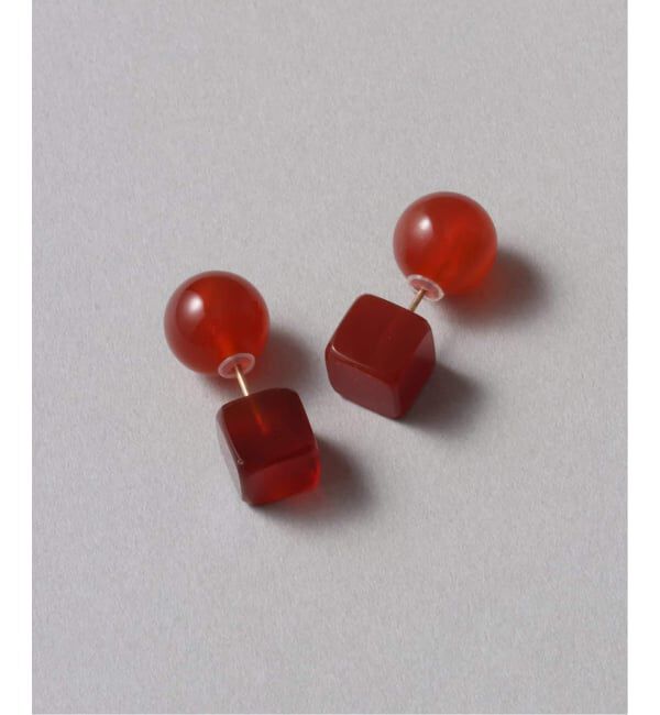 Lilas by Spick&Span「ラウンド*キューブカラーストーンピアス K10（両耳）」|ピアス|