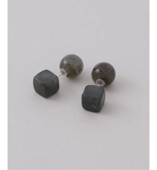 Lilas by Spick&Span「ラウンド*キューブカラーストーンピアス K10（両耳）」|ピアス|