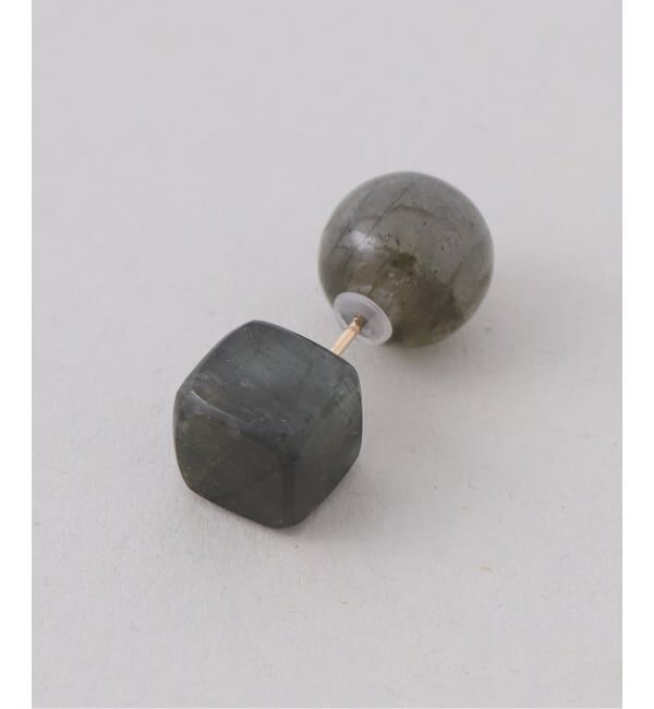 Lilas by Spick&Span「ラウンド*キューブカラーストーンピアス K10（両耳）」|ピアス|