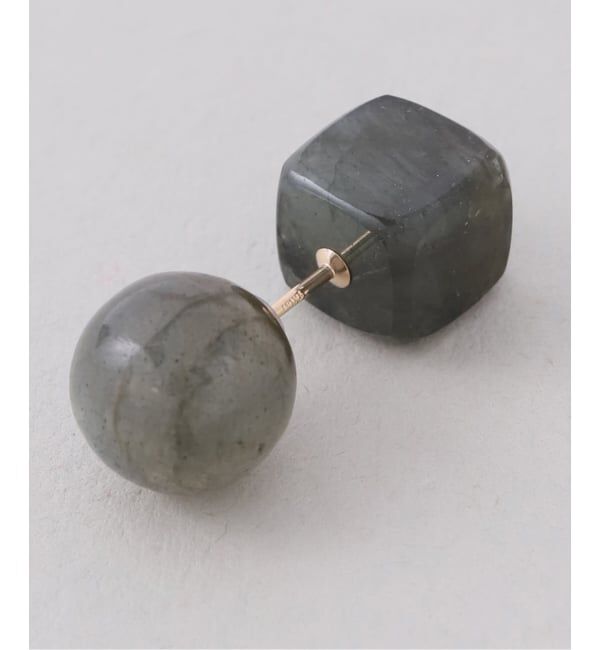 Lilas by Spick&Span「ラウンド*キューブカラーストーンピアス K10（両耳）」|ピアス|