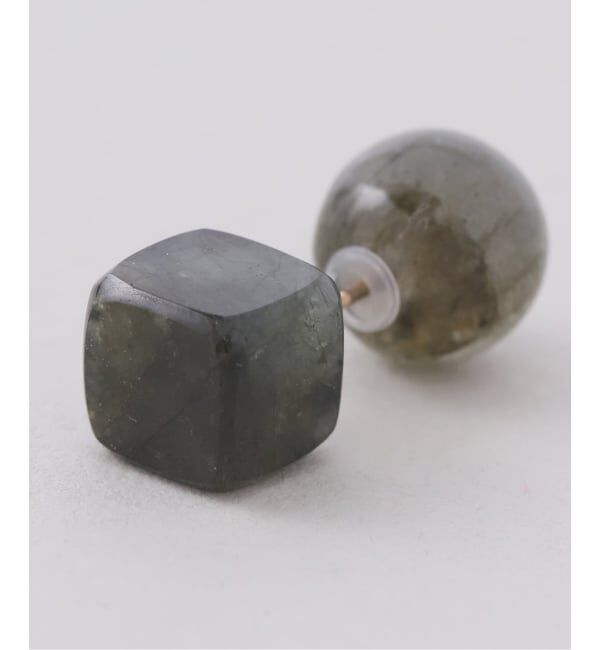 Lilas by Spick&Span「ラウンド*キューブカラーストーンピアス K10（両耳）」|ピアス|