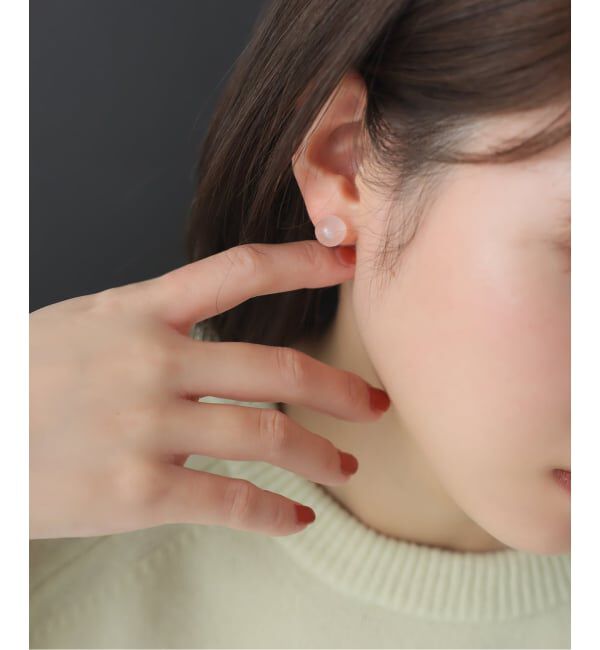 Lilas by Spick&Span「ラウンド*キューブカラーストーンピアス K10（両耳）」|ピアス|