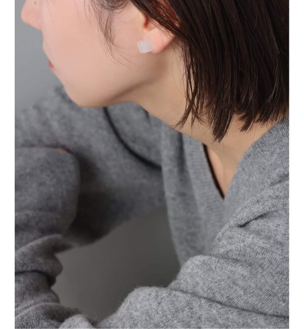 Lilas by Spick&Span「ラウンド*キューブカラーストーンピアス K10（両耳）」|ピアス|