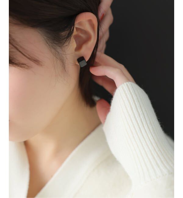 Lilas by Spick&Span「ラウンド*キューブカラーストーンピアス K10（両耳）」|ピアス|