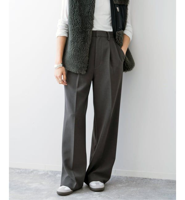 Spick and Span「《追加》ダブルクロスツータックパンツ」|スラックス|