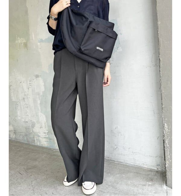 Spick and Span「《追加》ダブルクロスツータックパンツ」|スラックス|