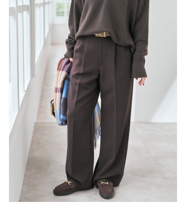 Spick and Span「《追加》ダブルクロスツータックパンツ」|スラックス|