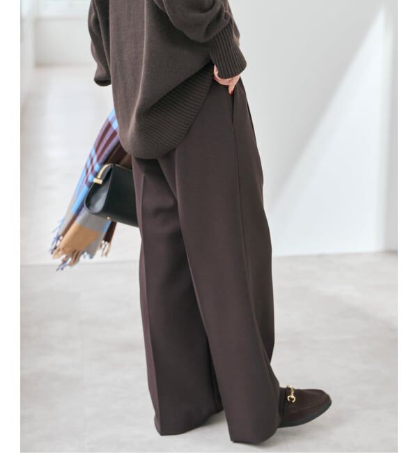 Spick and Span「《追加》ダブルクロスツータックパンツ」|スラックス|