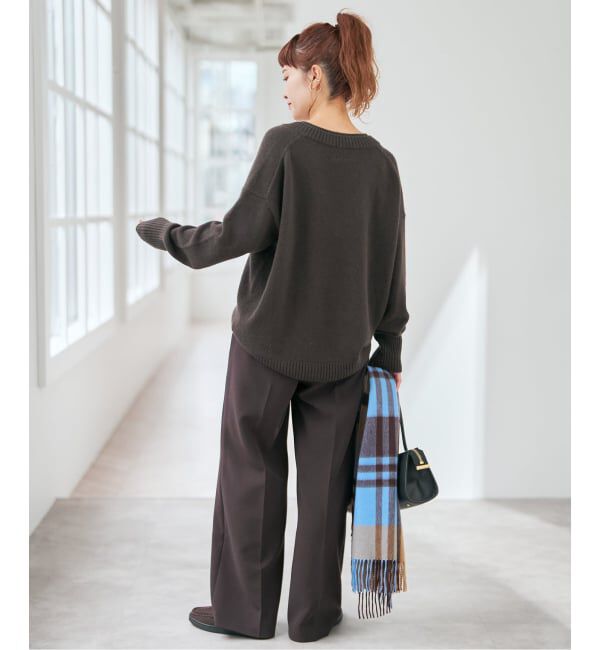 Spick and Span「《追加》ダブルクロスツータックパンツ」|スラックス|