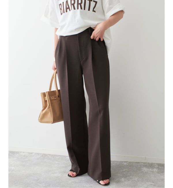 Spick and Span「《追加》ダブルクロスツータックパンツ」|スラックス|