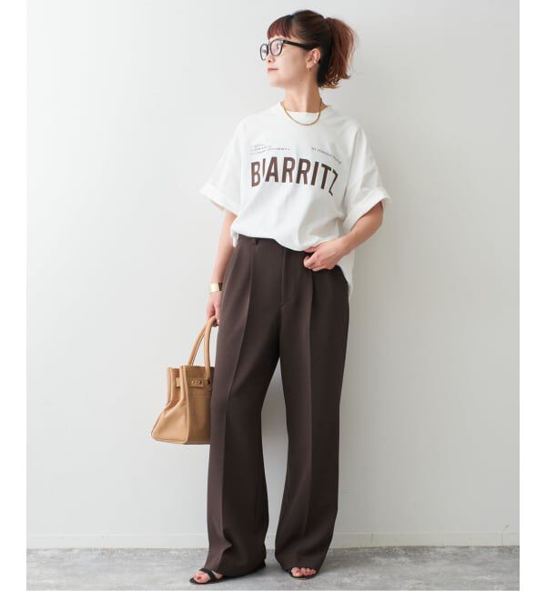 Spick and Span「《追加》ダブルクロスツータックパンツ」|スラックス|