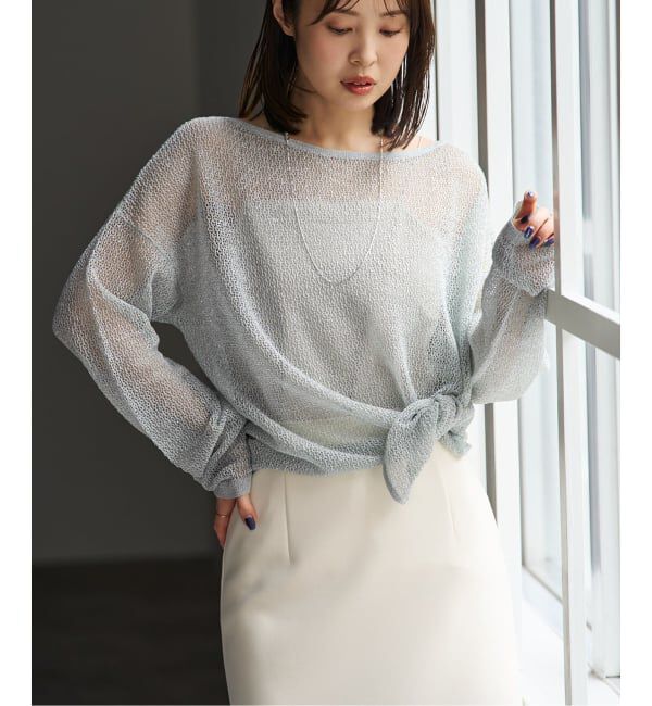 NOBLE「ISY Linen mixラメ スカシニット」|ニット・セーター|