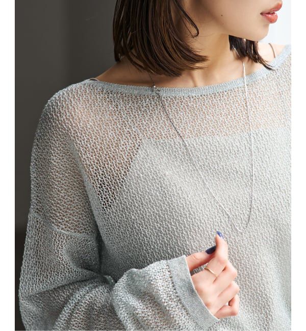NOBLE「ISY Linen mixラメ スカシニット」|ニット・セーター|