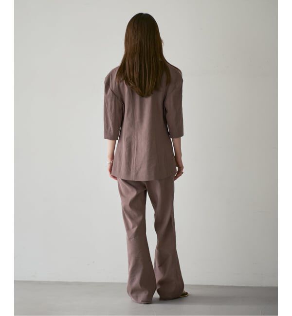 NOBLE「ELENI/エルニ ラスターストレッチジャケット」|ノーカラージャケット|