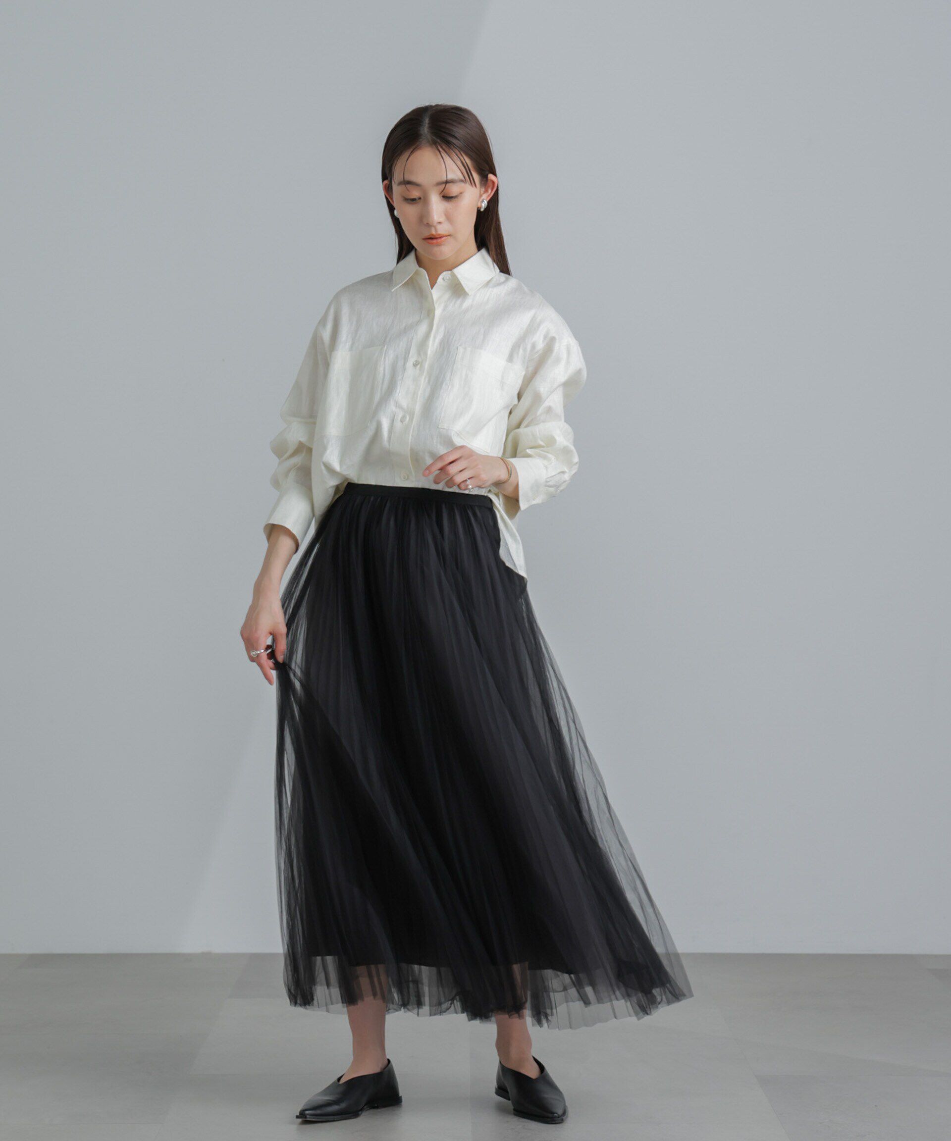 nano･universe「プリーツチュールスカート」|スカート|