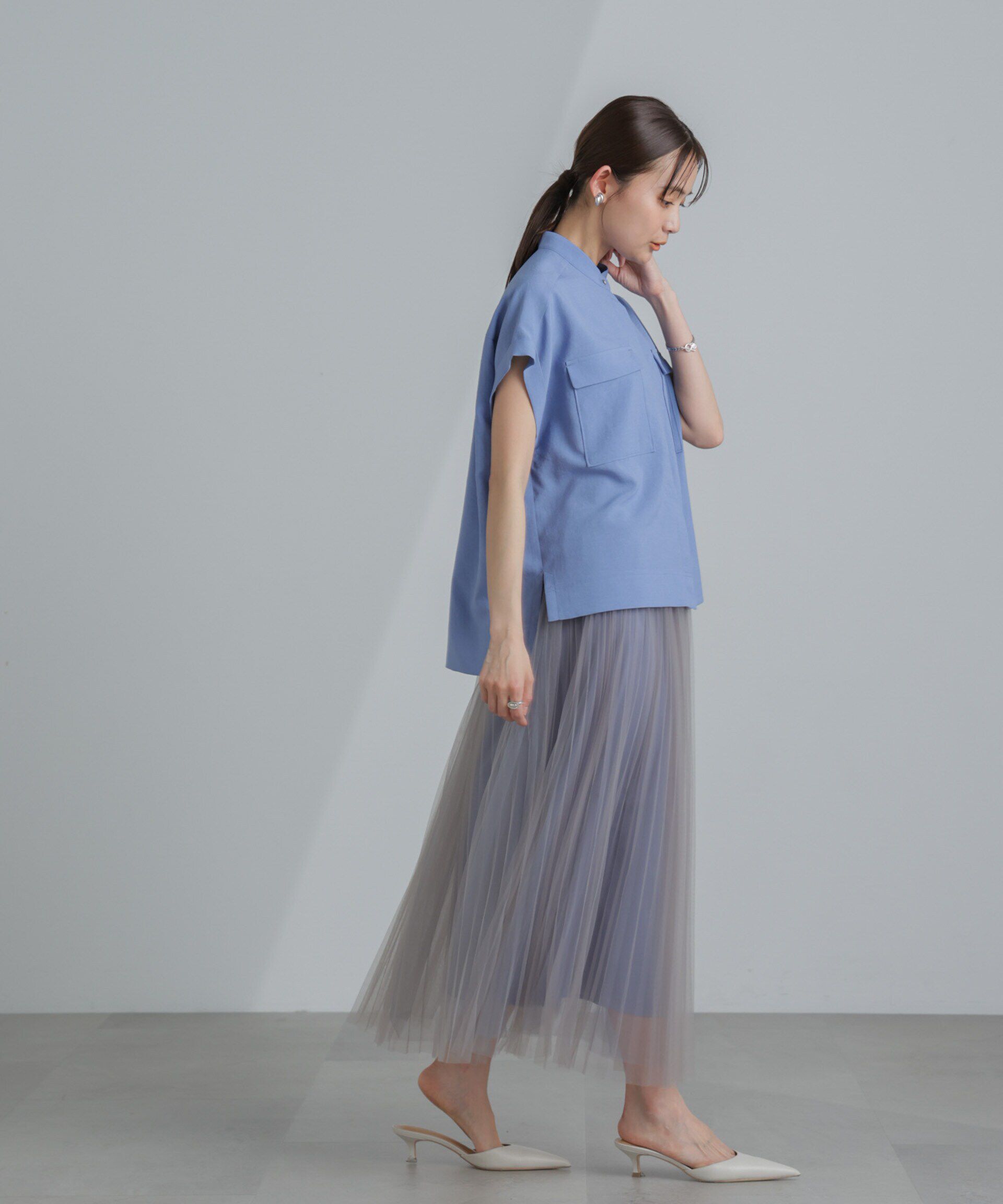nano･universe「プリーツチュールスカート」|スカート|