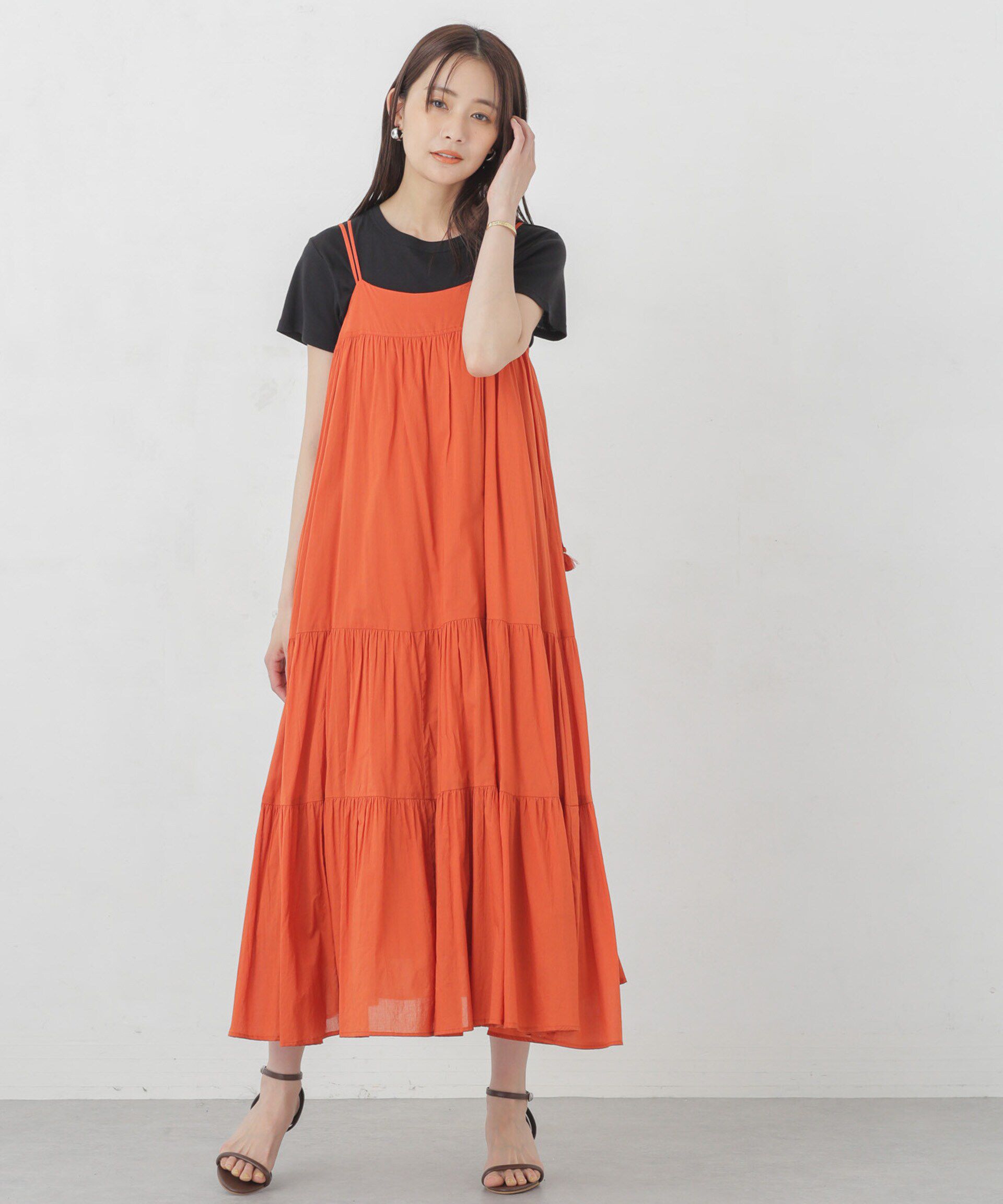 nano･universe「インド ティアードキャミワンピース」|ワンピース|