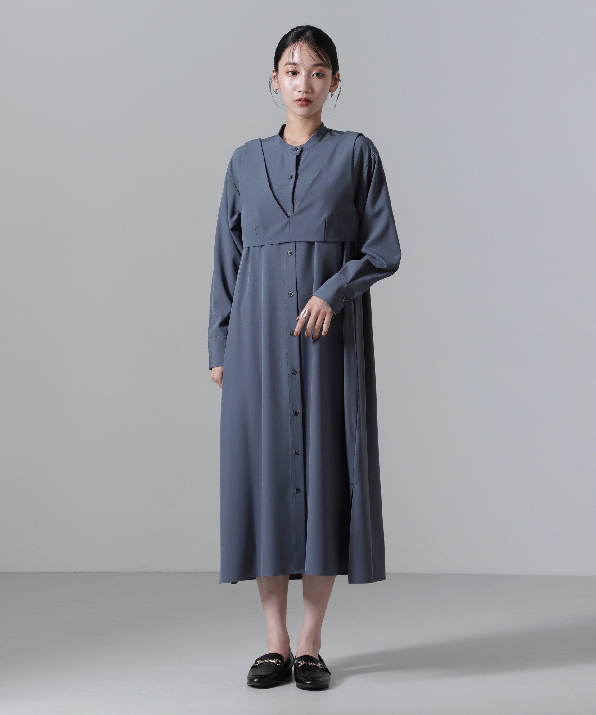 nano･universe「ビスチェセットシャツワンピース」|ワンピース|