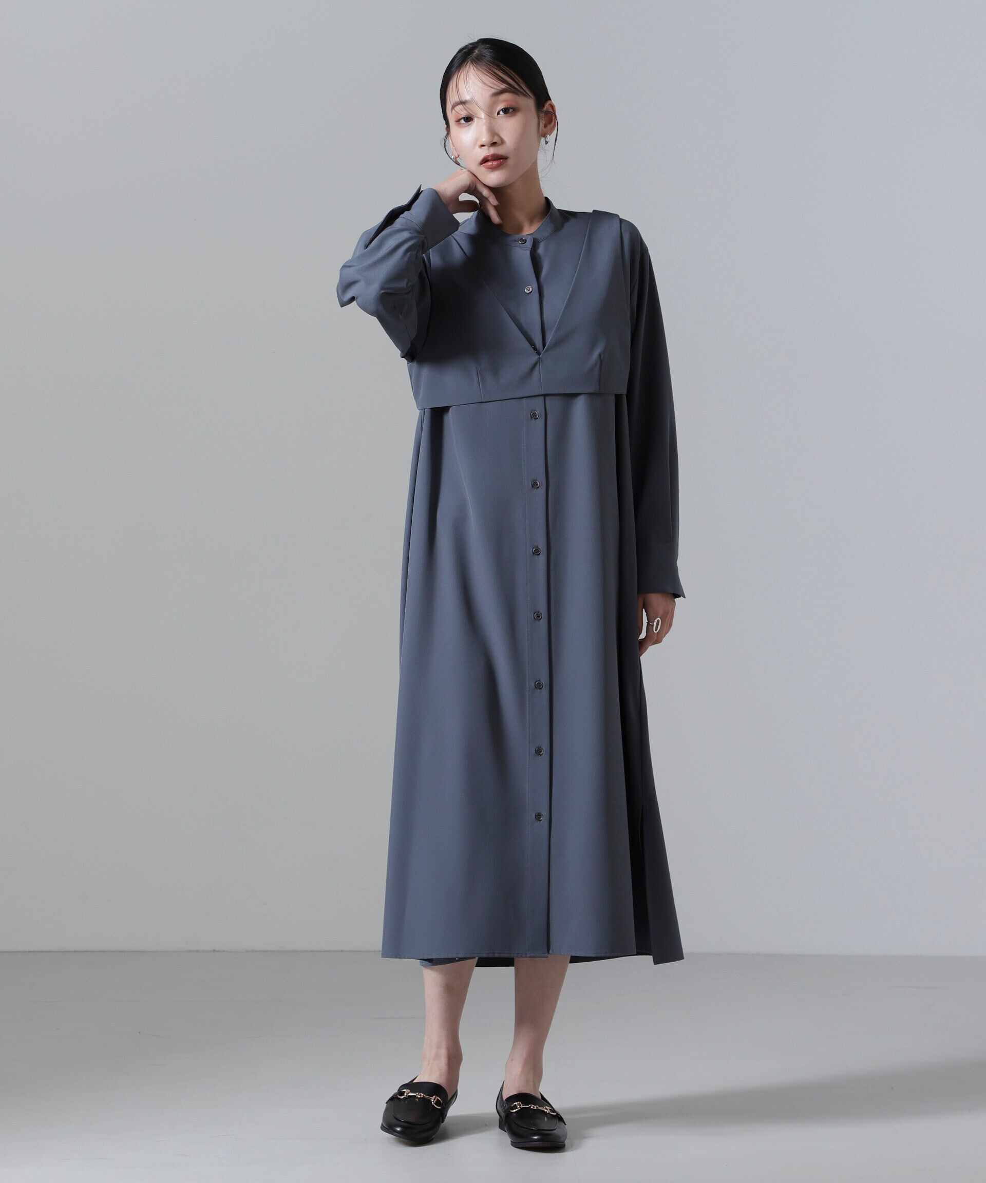 nano･universe「ビスチェセットシャツワンピース」|ワンピース|