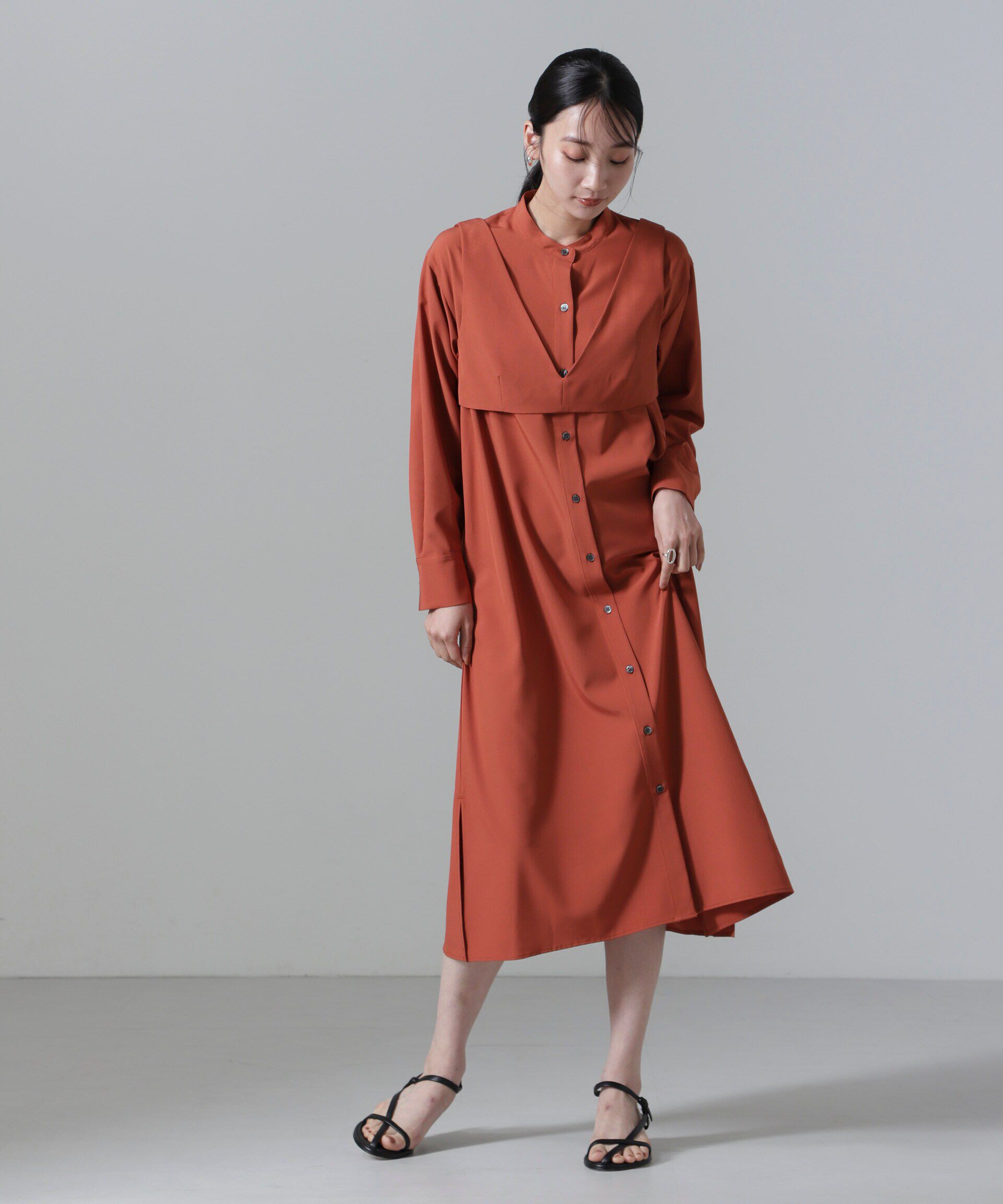 nano･universe「ビスチェセットシャツワンピース」|ワンピース|