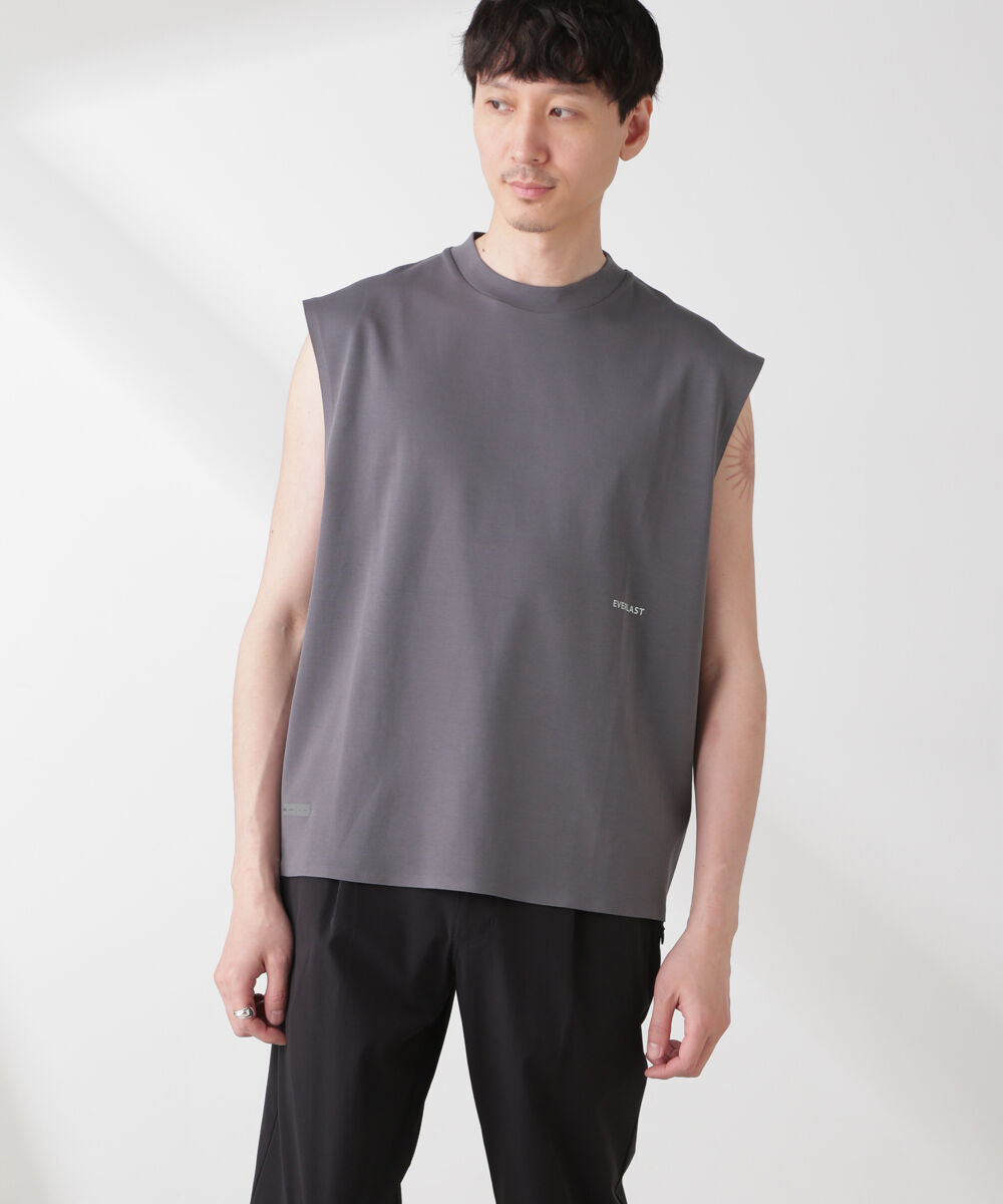 nano･universe「｢EVERLAST｣ アンチスメルプリントノースリーブ」|Tシャツ・カットソー|チャコール3