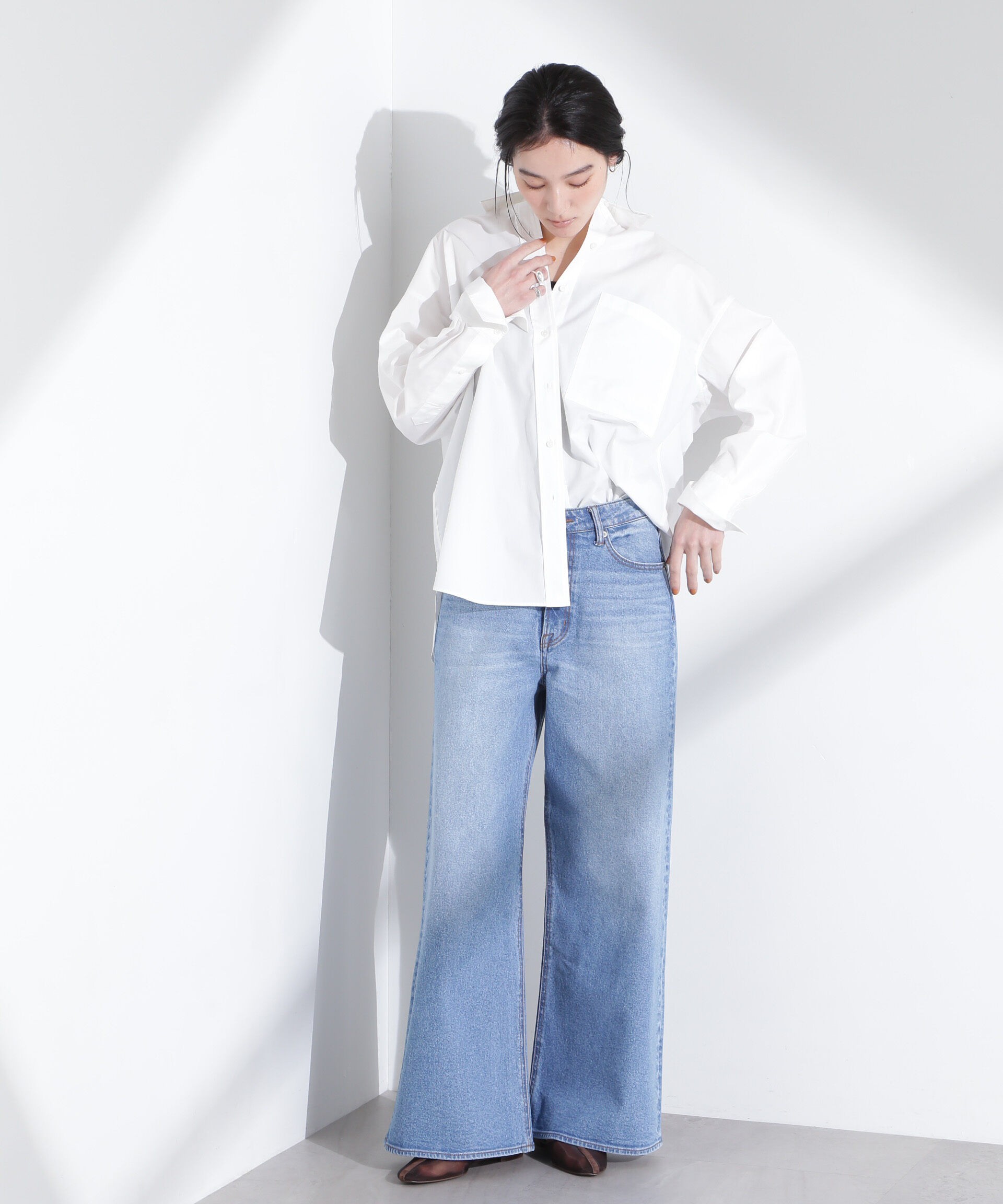 nano･universe「「MC」&rdquo;TIMELESS　WARDROBE&rdquo;ワイドフィットデニム」|チノ|