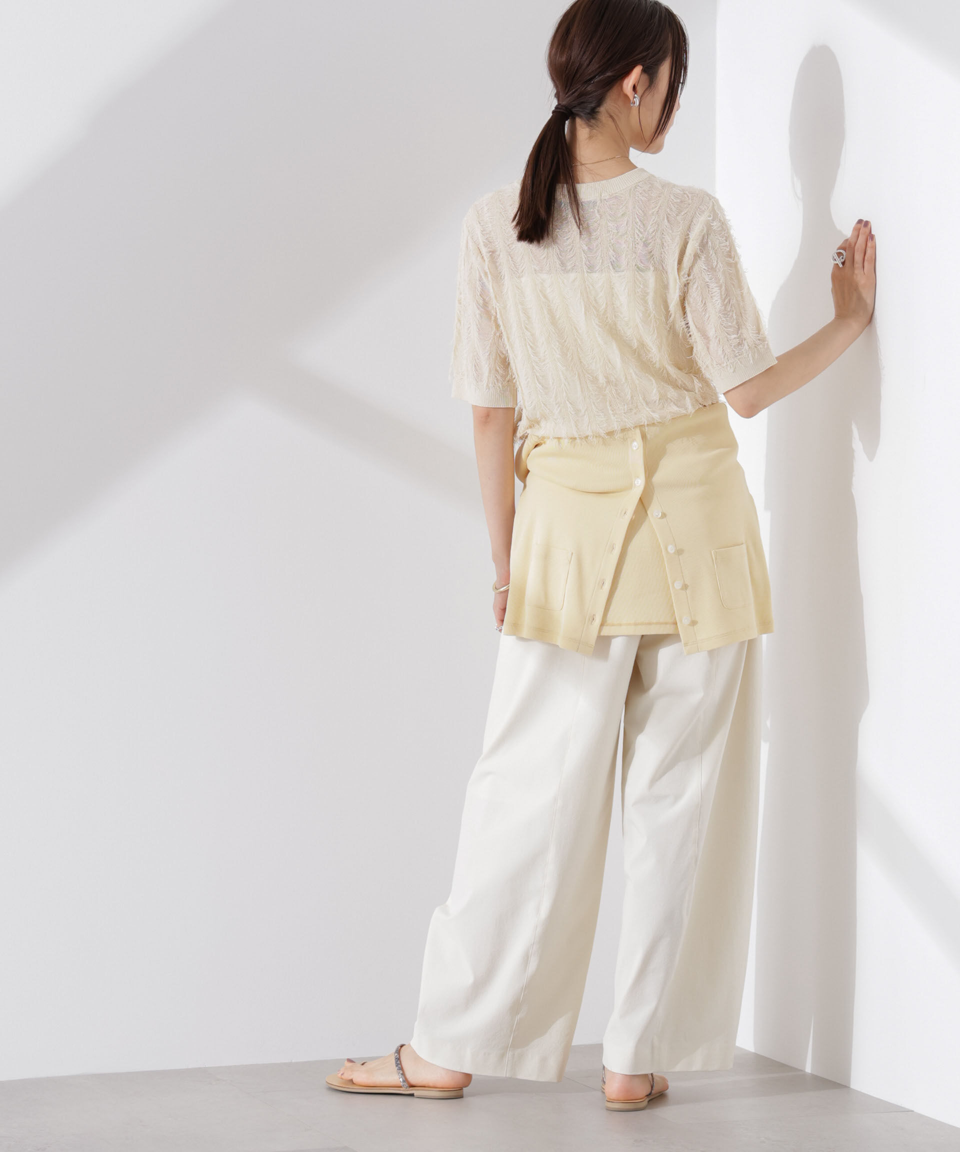 nano･universe「カットフリンジニットカーディガン」|ニット・セーター|