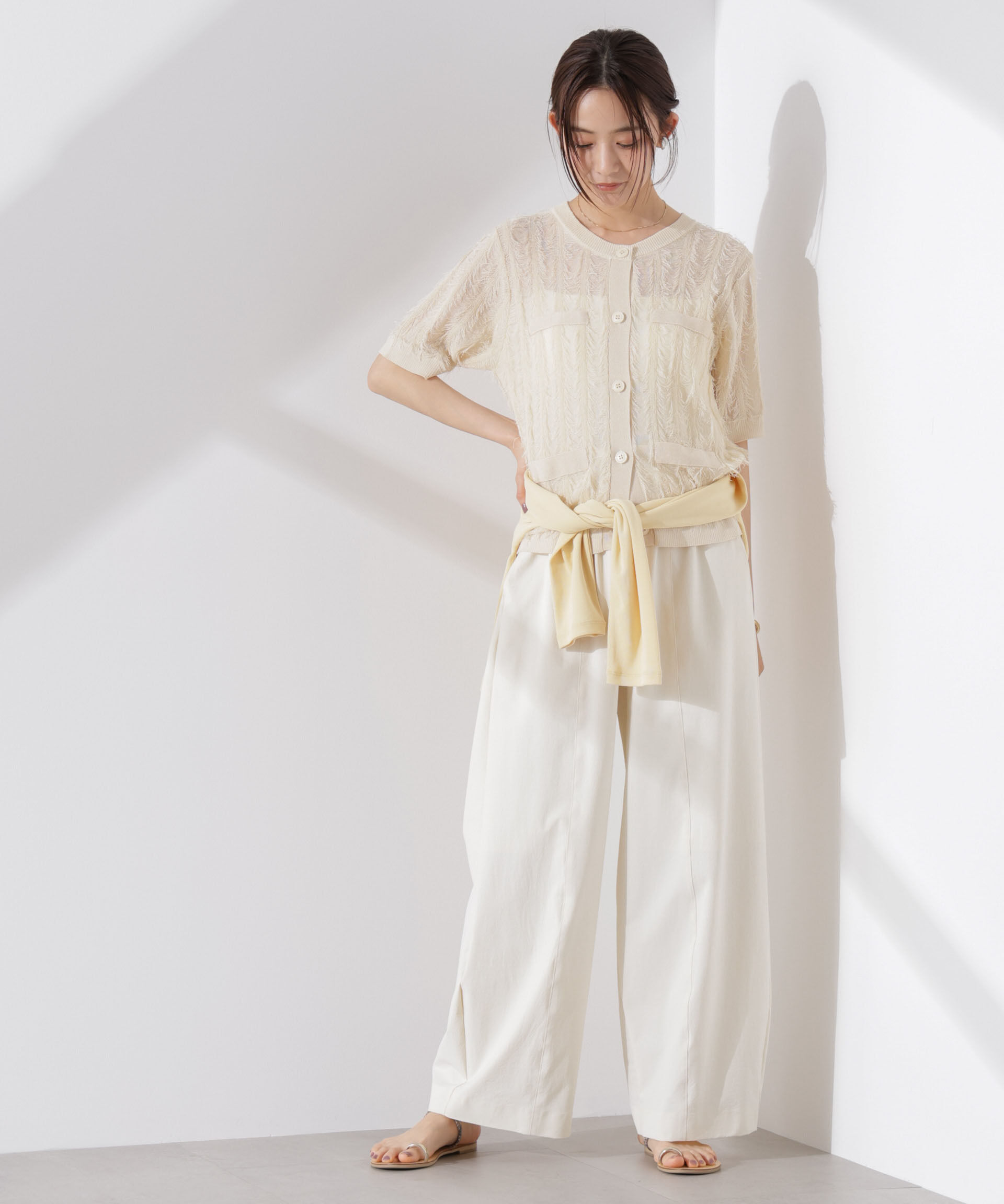 nano･universe「カットフリンジニットカーディガン」|ニット・セーター|