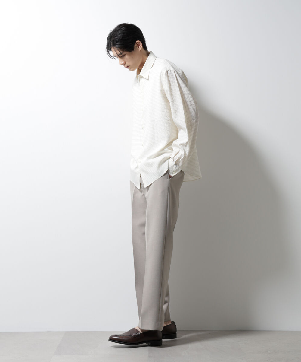 nano･universe「アセテートシアーギンガムチェックレギュラーカラーシャツ 長袖」|シャツ・ブラウス|