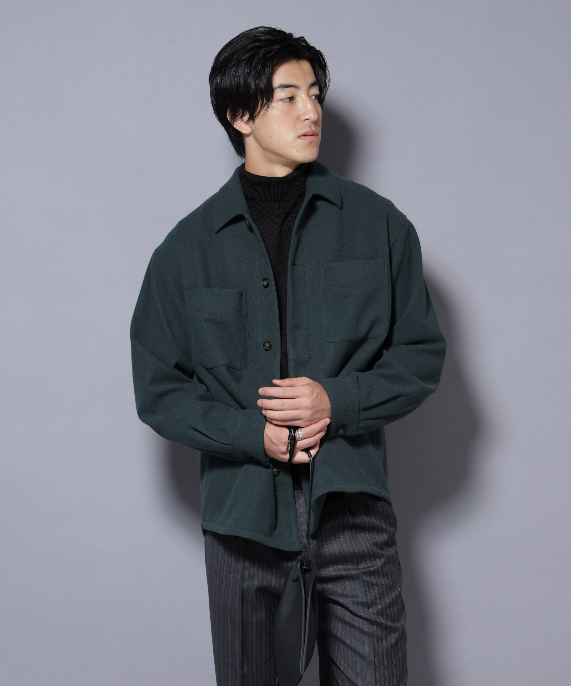 nano･universe「テックメルトンシャツブルゾン」|ブルゾン・スタジャン|