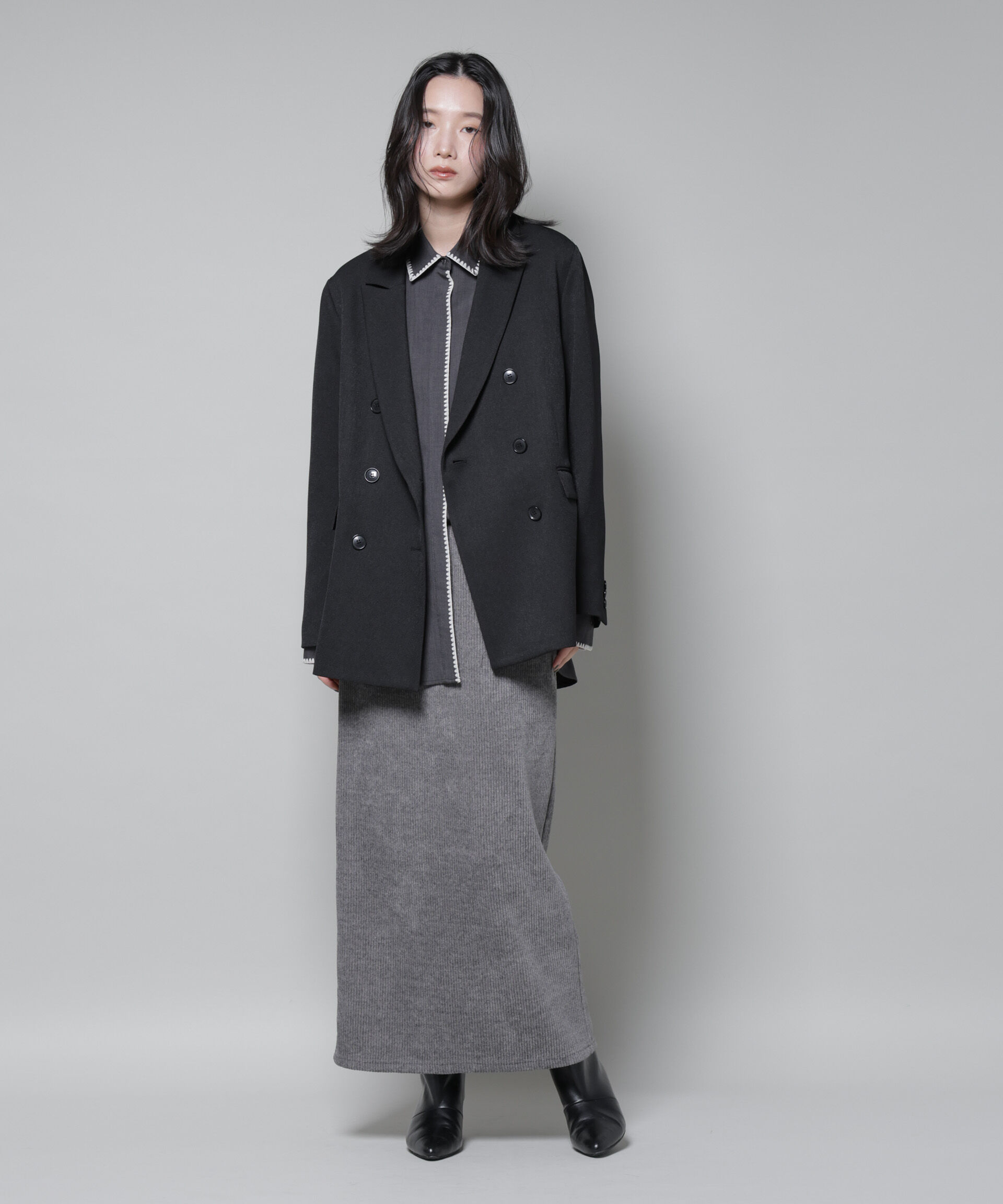 nano･universe「ストレッチサージダブルジャケット(セットアップ可)」|テーラードジャケット|