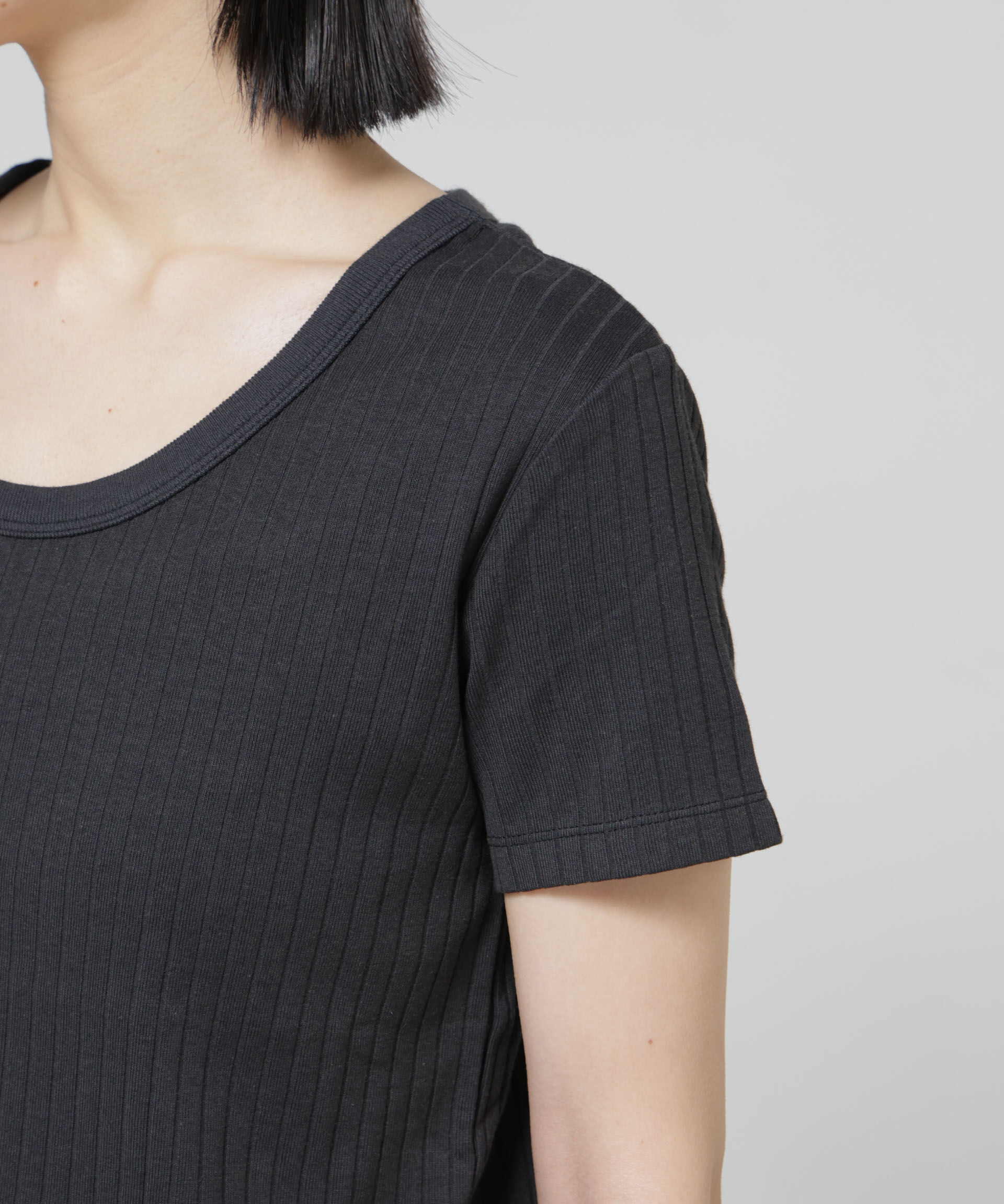 nano･universe「Anti Soaked(R) 汗染み防止コンパクトリブTシャツ」|Tシャツ・カットソー|