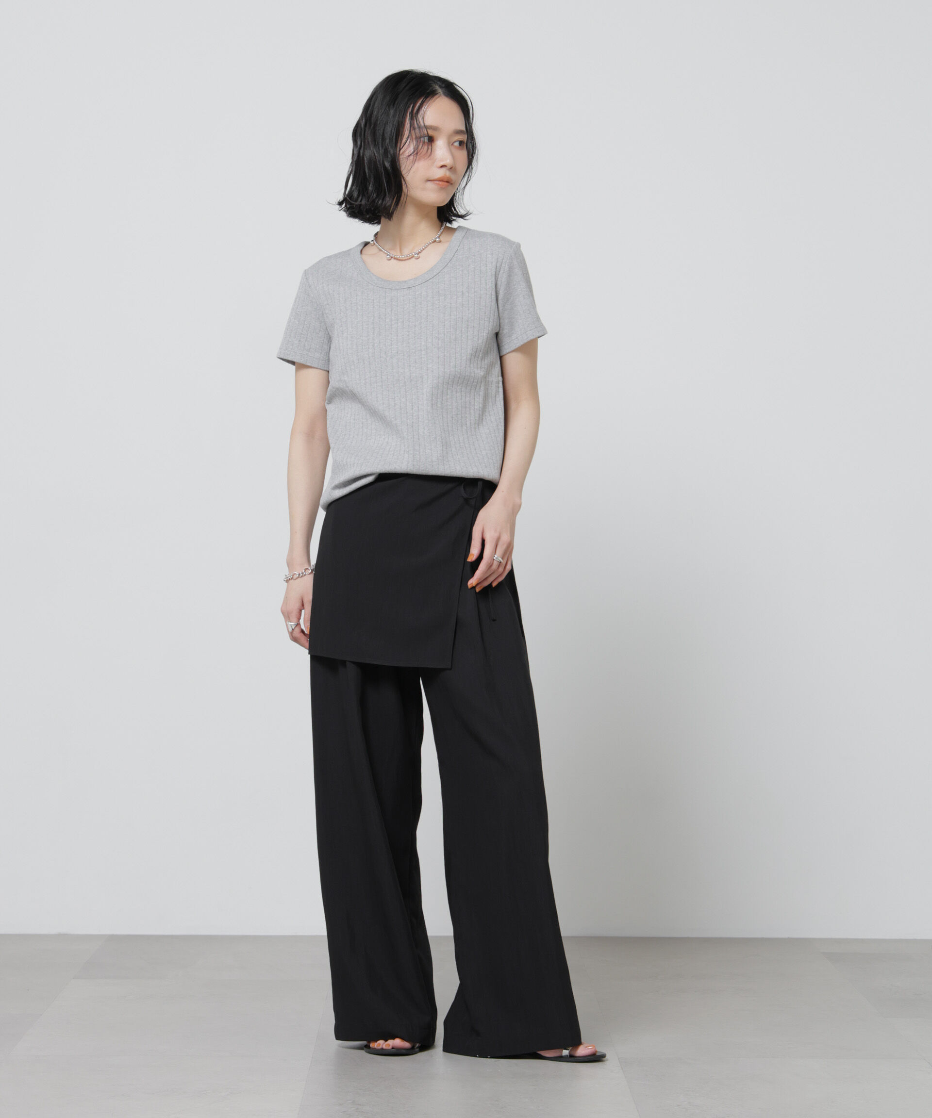 nano･universe「Anti Soaked(R) 汗染み防止コンパクトリブTシャツ」|Tシャツ・カットソー|