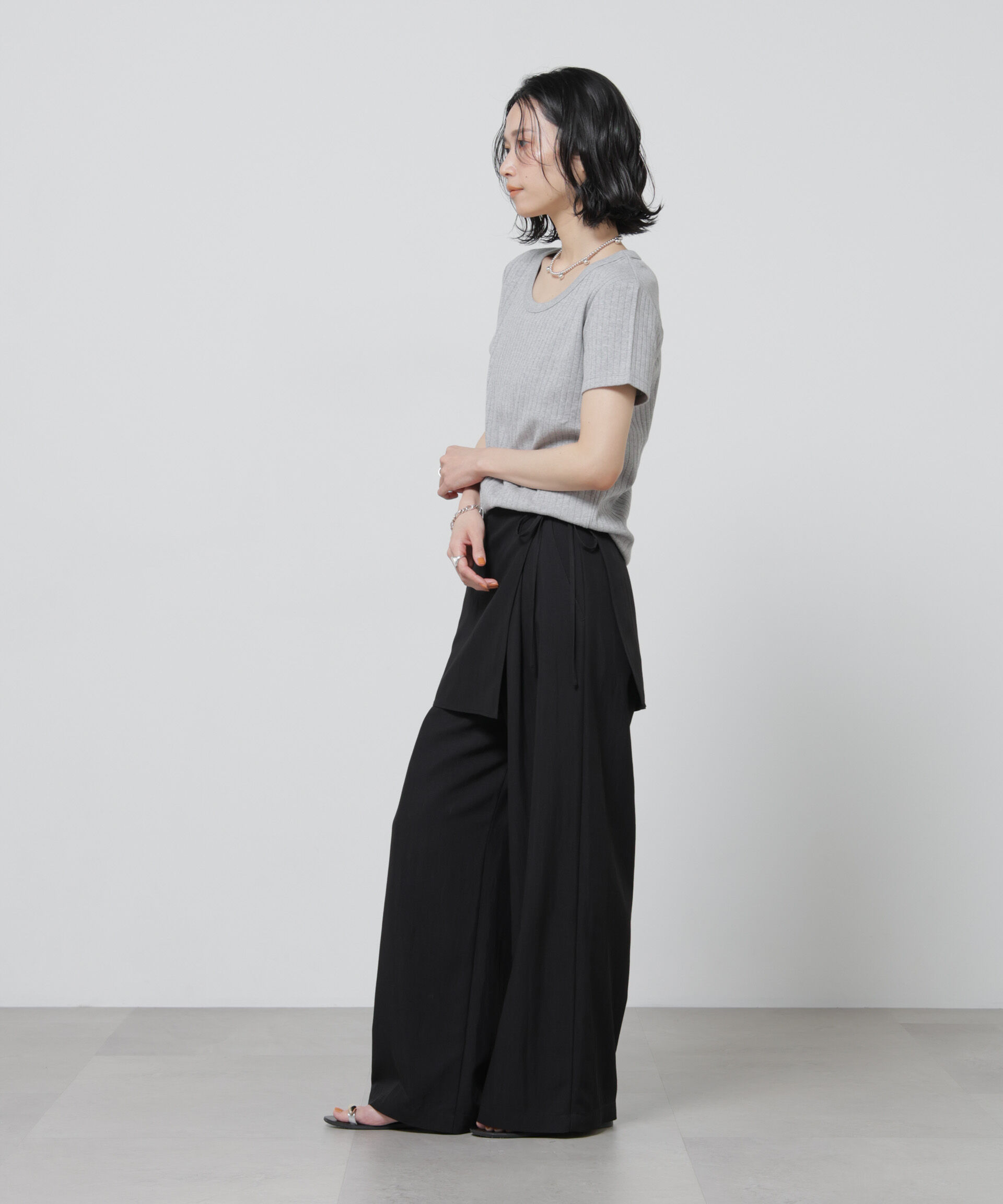 nano･universe「Anti Soaked(R) 汗染み防止コンパクトリブTシャツ」|Tシャツ・カットソー|