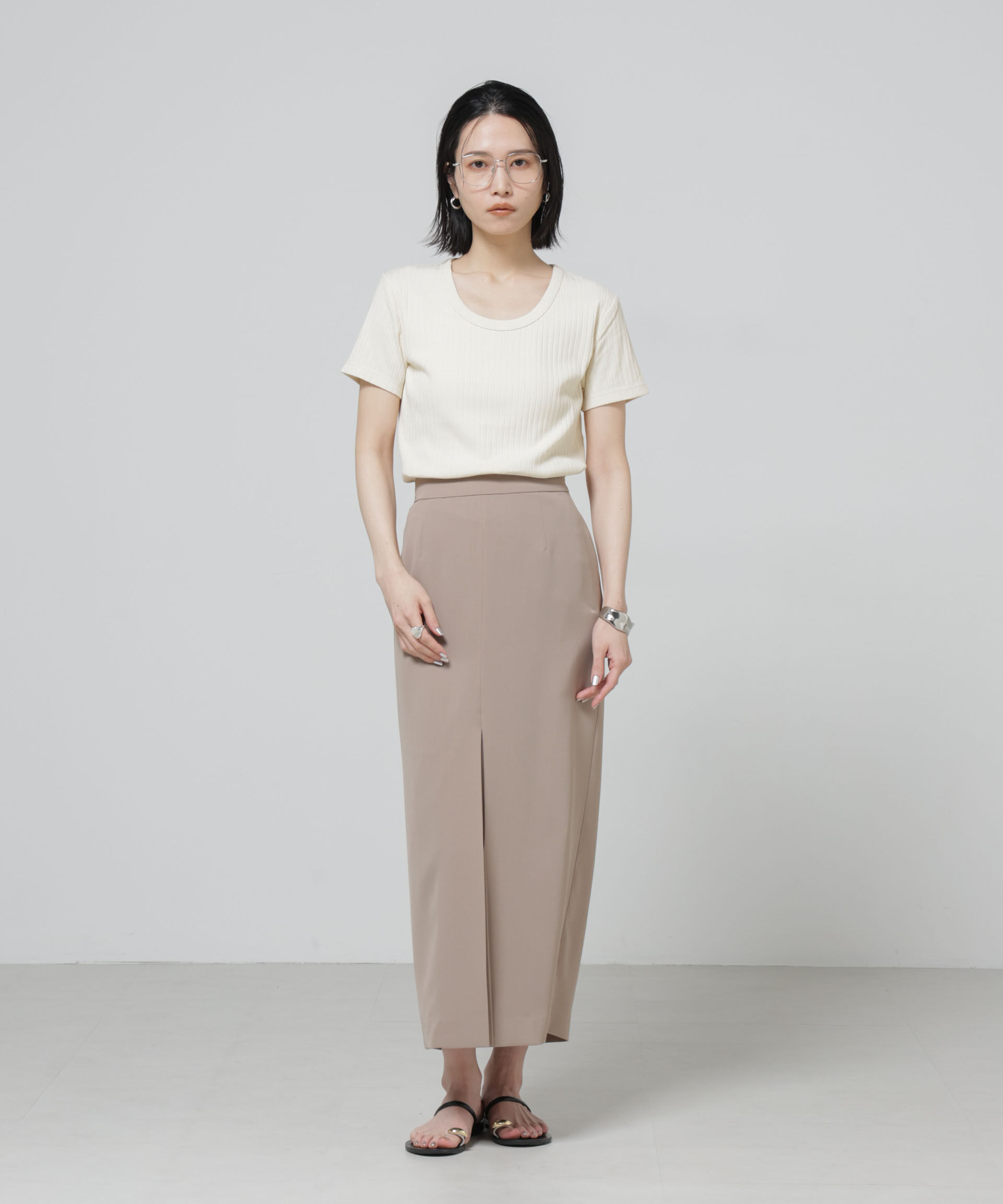 nano･universe「Anti Soaked(R) 汗染み防止コンパクトリブTシャツ」|Tシャツ・カットソー|