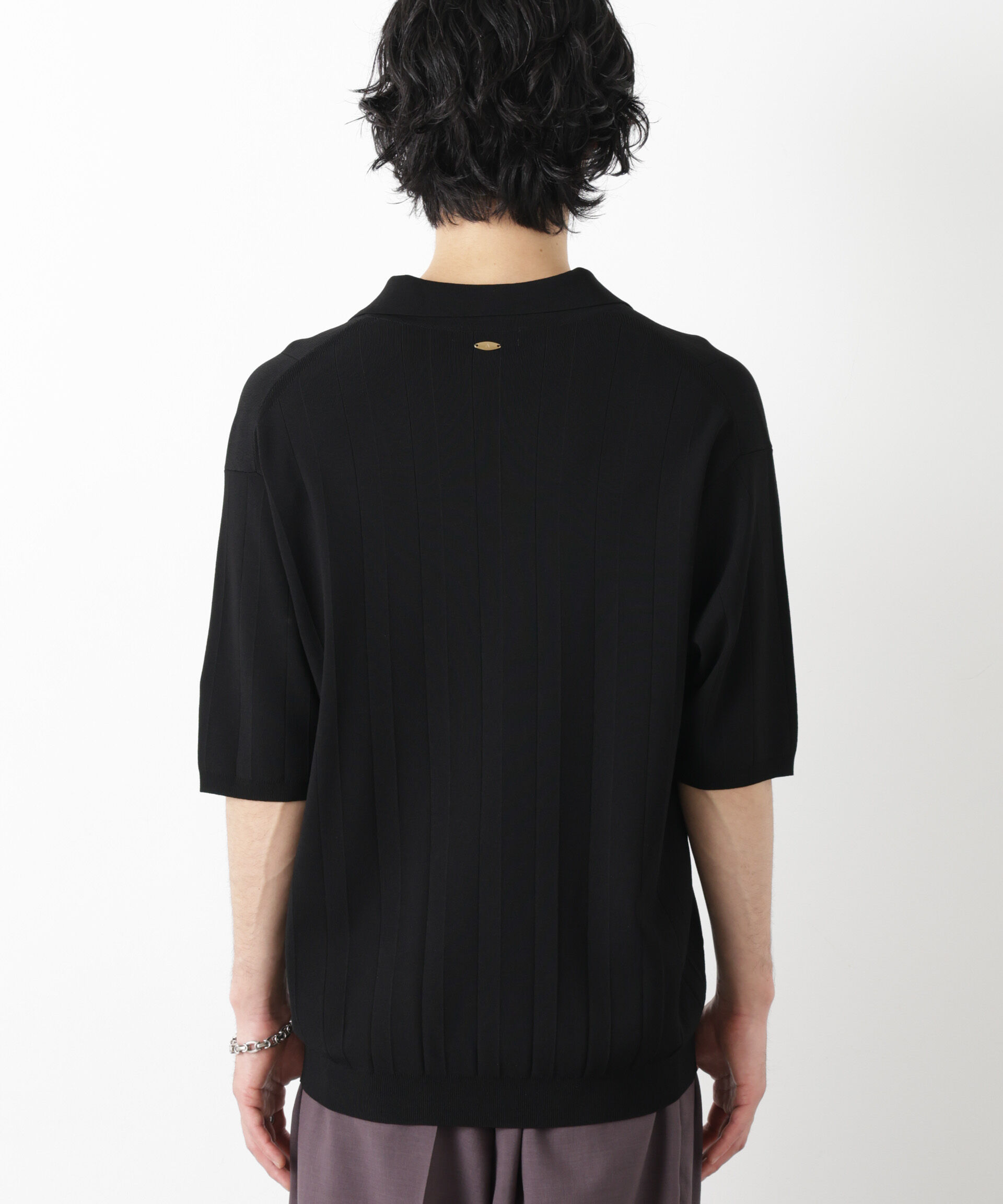 nano･universe「｢ASSEMBLANC｣ 針抜きスキッパーポロ」|ニット・セーター|