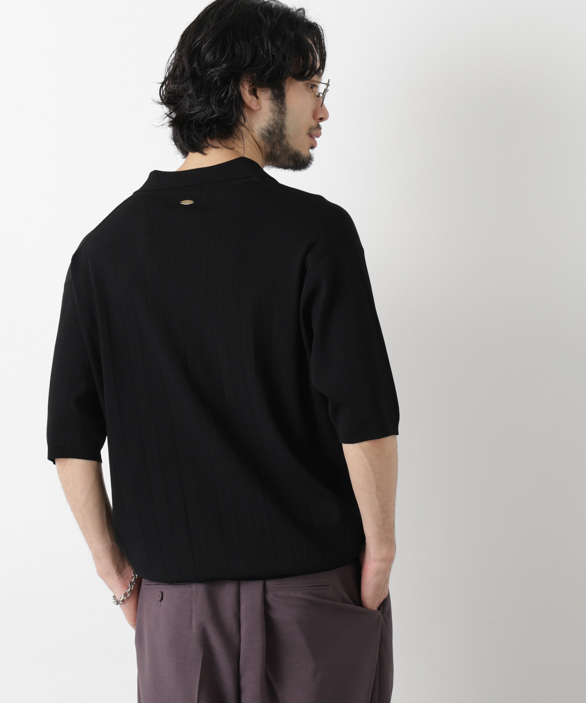 nano･universe「｢ASSEMBLANC｣ 針抜きスキッパーポロ」|ニット・セーター|