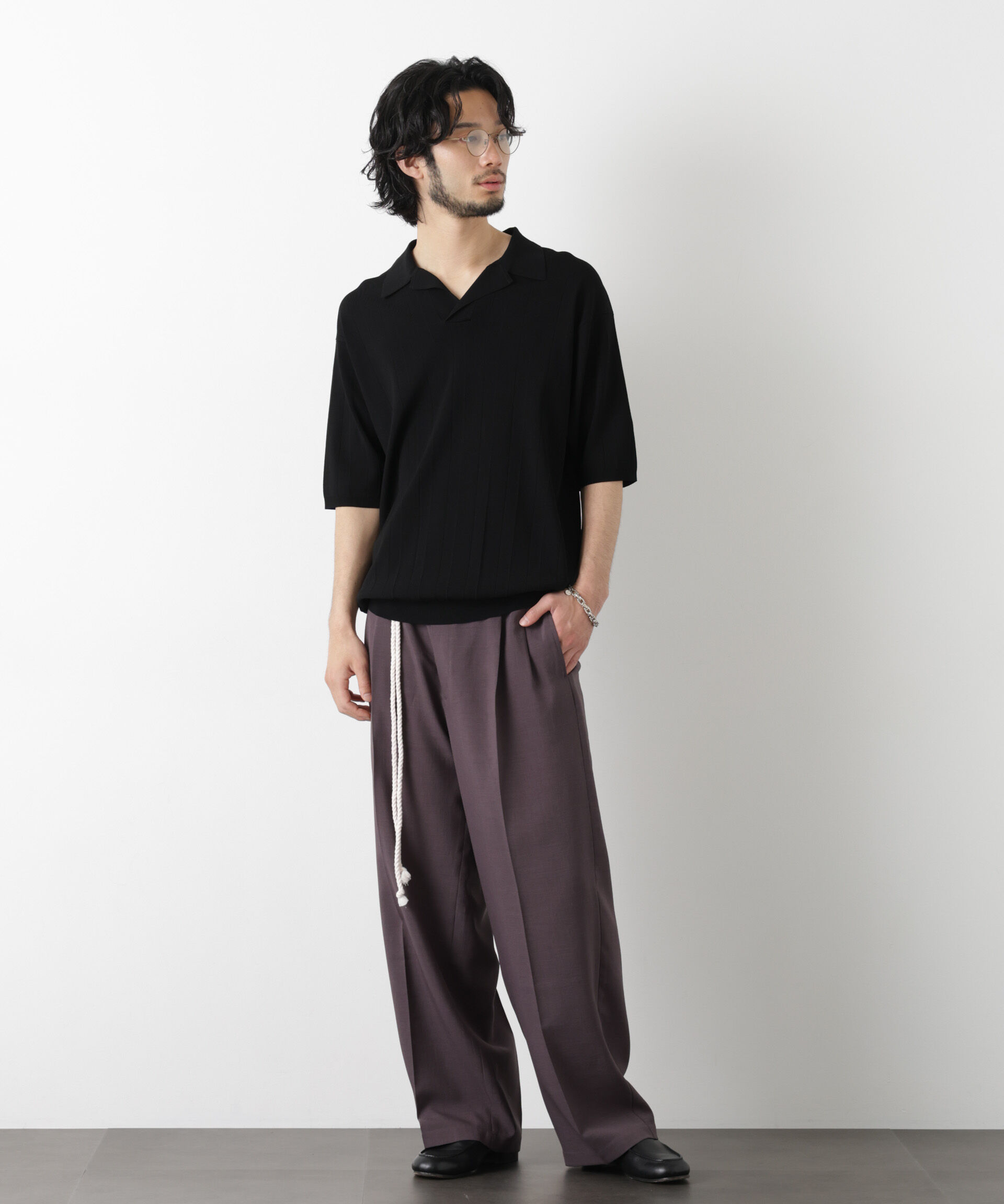 nano･universe「｢ASSEMBLANC｣ 針抜きスキッパーポロ」|ニット・セーター|