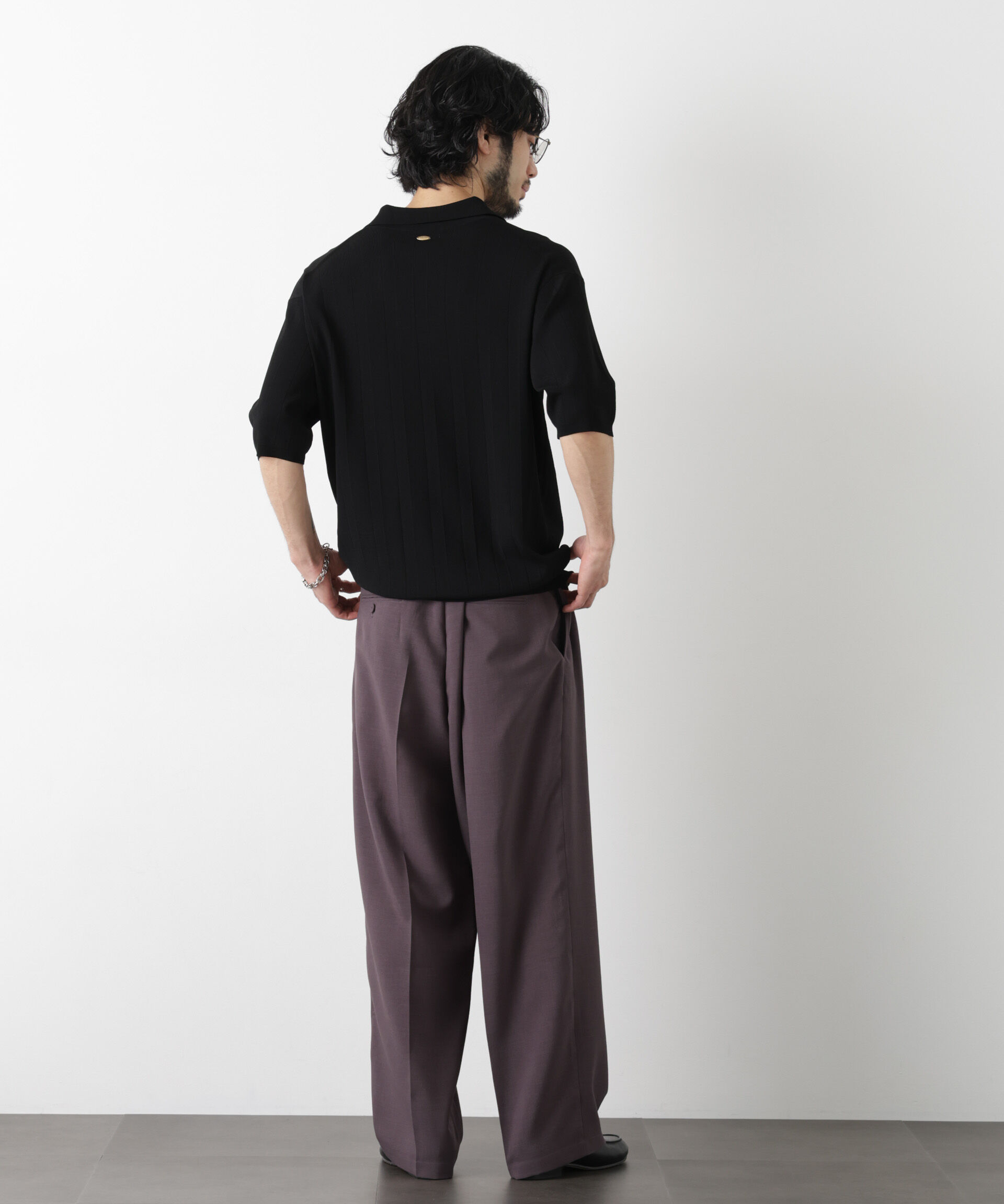 nano･universe「｢ASSEMBLANC｣ 針抜きスキッパーポロ」|ニット・セーター|