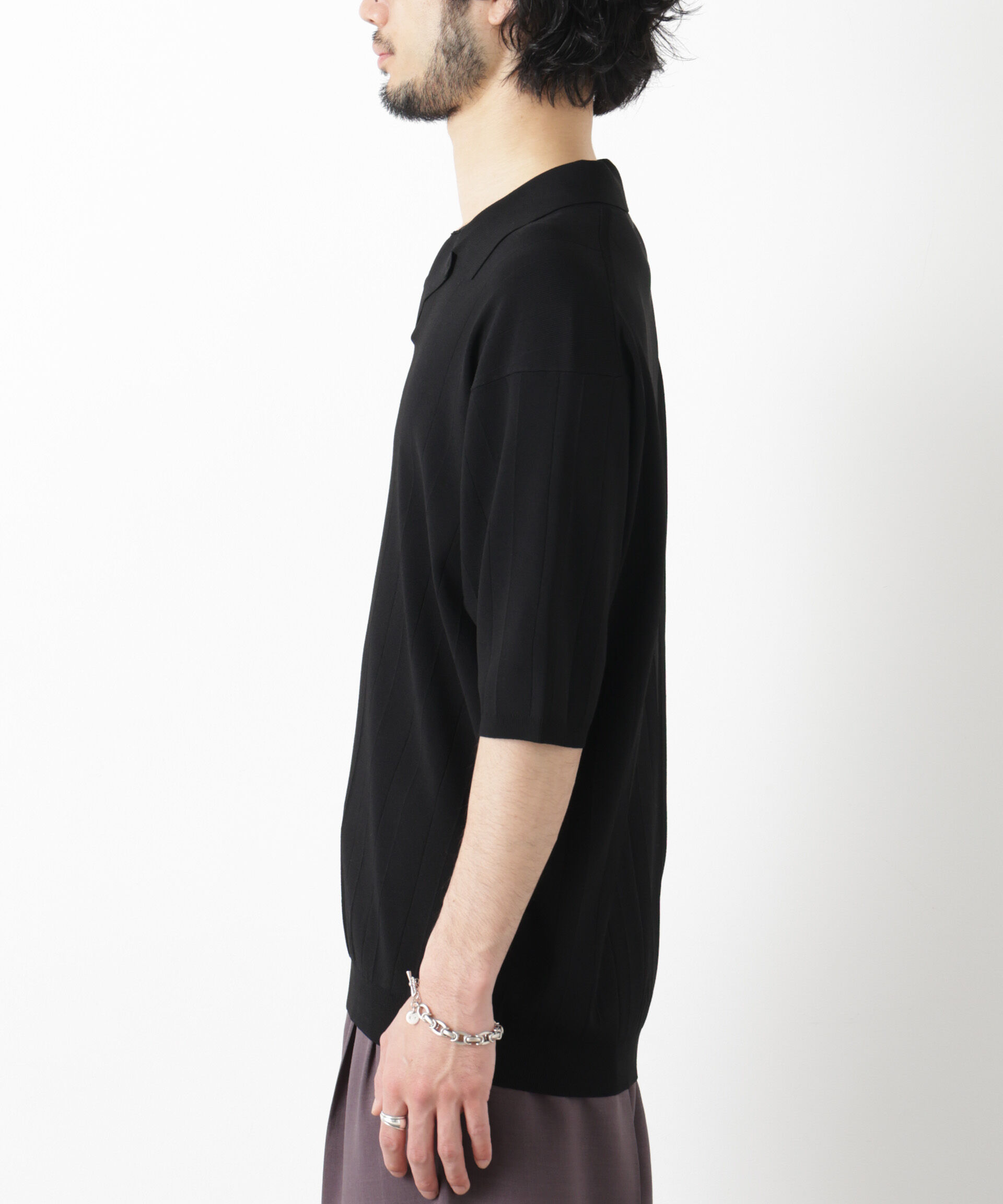 nano･universe「｢ASSEMBLANC｣ 針抜きスキッパーポロ」|ニット・セーター|